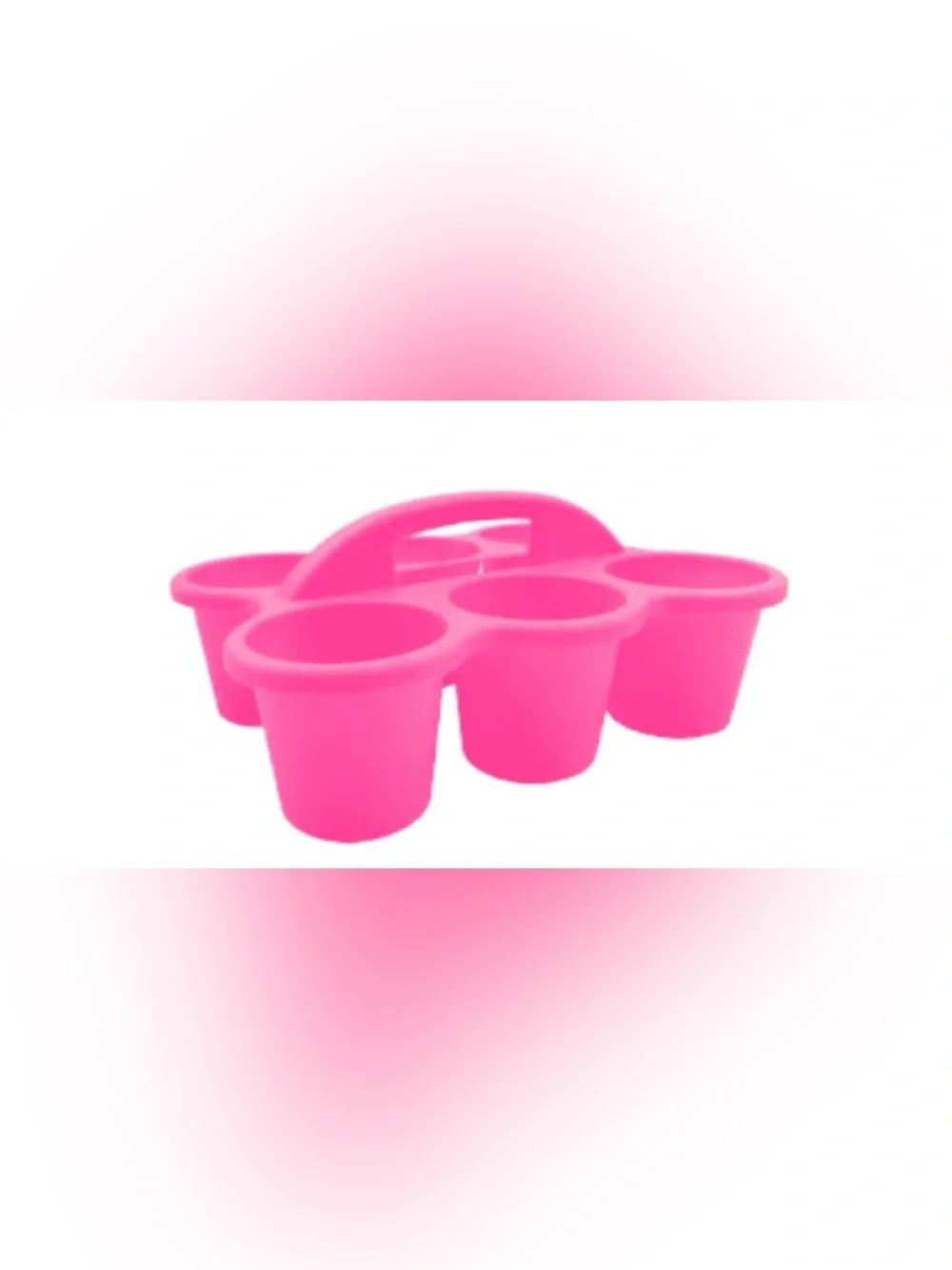 Pink Silicone 6-Cup Drink Carrier - Party Cup Holder